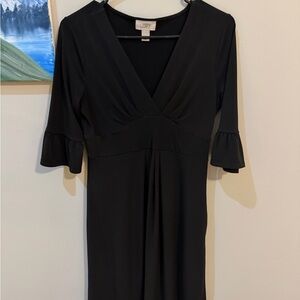 LOFT Elegant Black Long Sleeve Dress